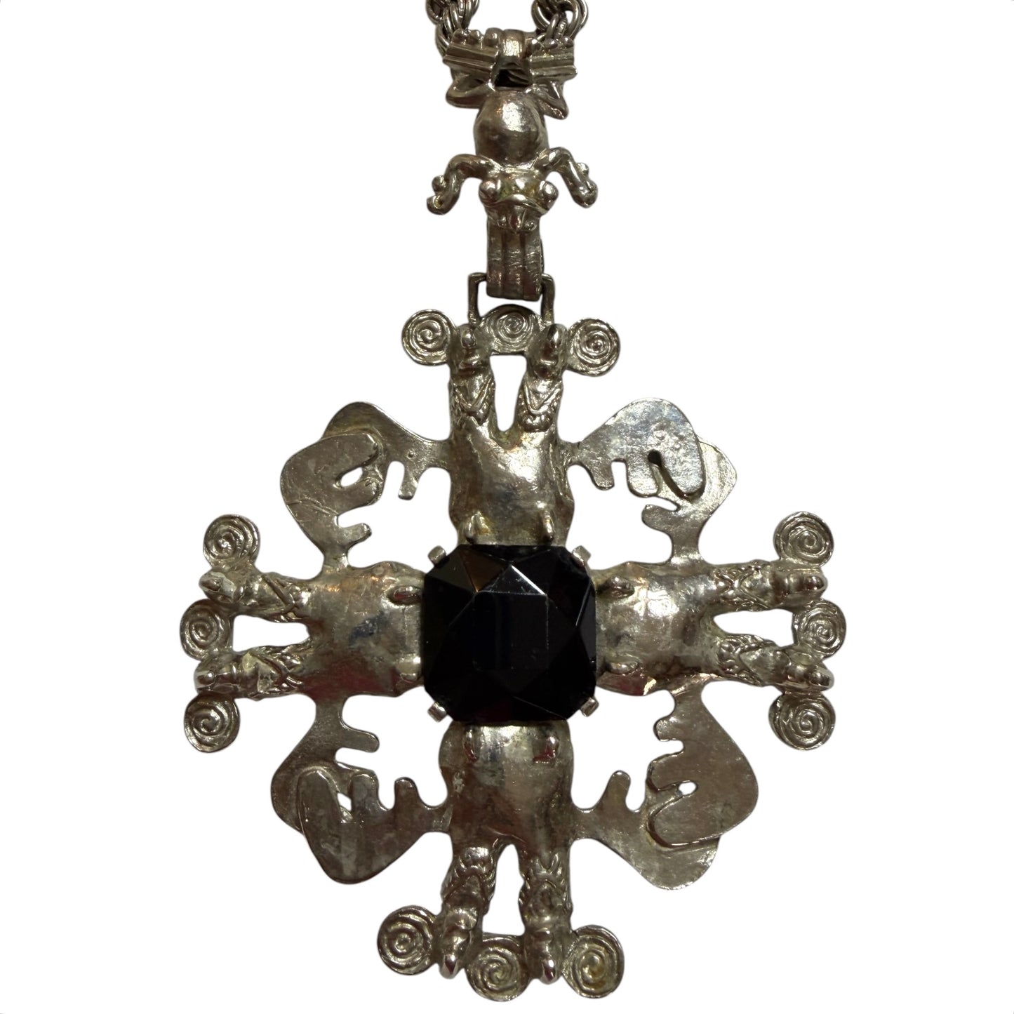 Massive Brutalist Frog Medallion Necklace