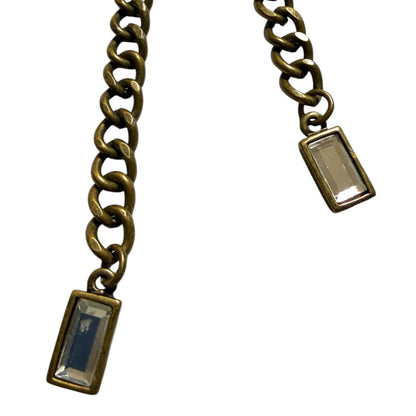 Long Rhinestone Cross Pendant Necklace