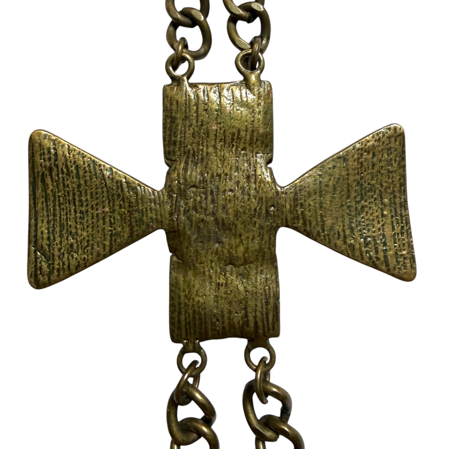 Long Rhinestone Cross Pendant Necklace