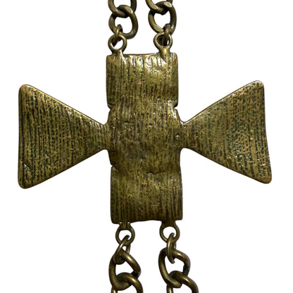 Long Rhinestone Cross Pendant Necklace