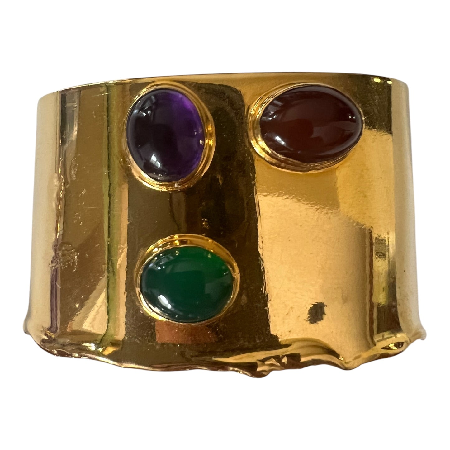 1980's Tulla Booth Gold Plated Cabochons Cuffs