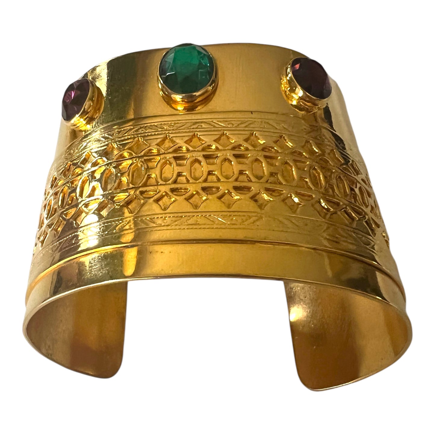 1980's Tulla Booth Gold Plated Cabochons Cuffs