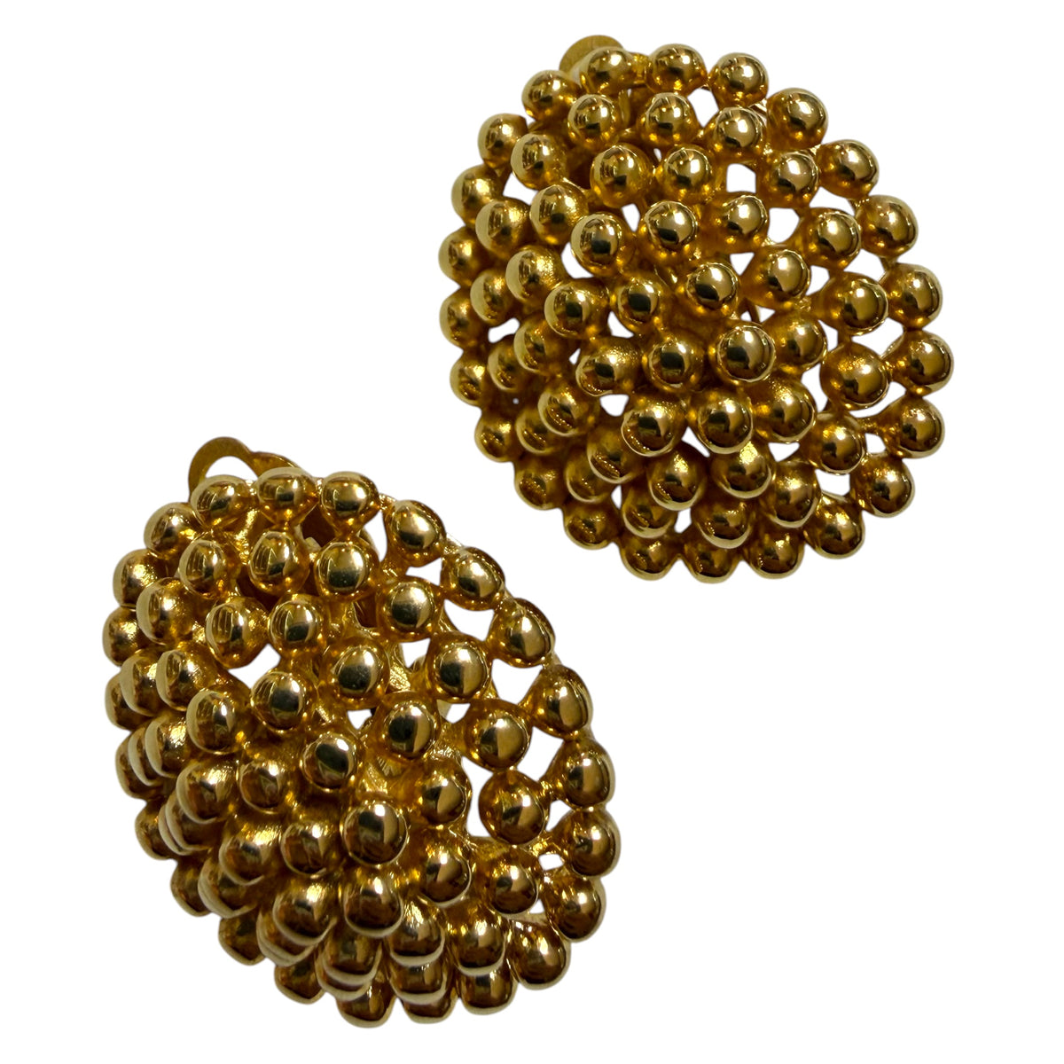 1980s Domed Clip On Earrings