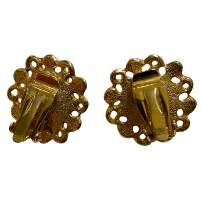 1980's Flower Clip On Earrings