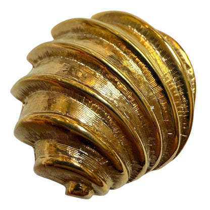 Domed Shell Shaped Clip On Earrings