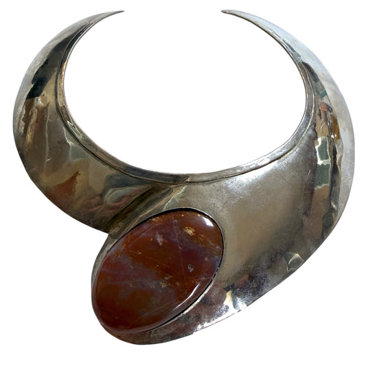 1960's Massive Modern Sterling Silver Collar