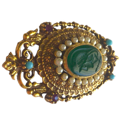 1980s Faux Pearl Victorian Pin