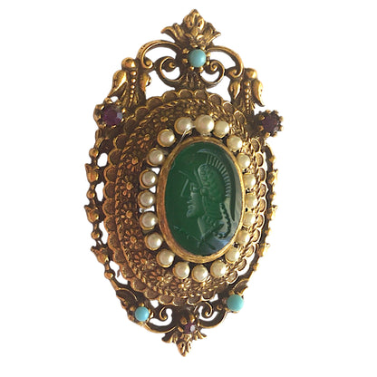 1980s Faux Pearl Victorian Pin