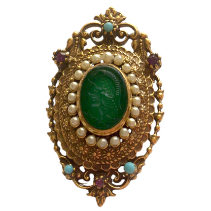 1980s Faux Pearl Victorian Pin