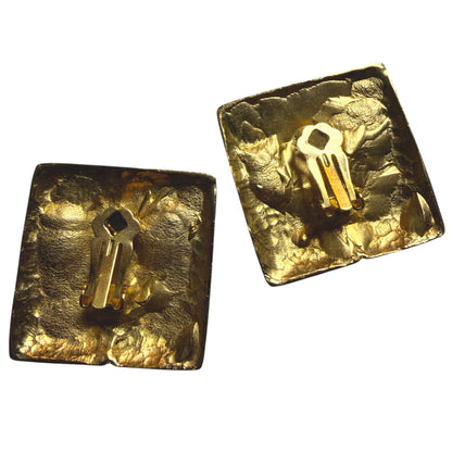 Large Square Clip On Earrings
