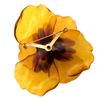 1960s Lucite Flower Brooch