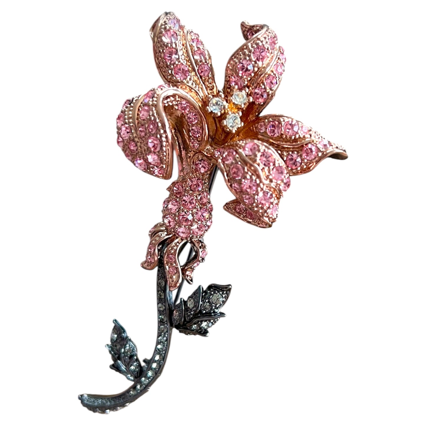 1990s Nolan Miller Orchid Brooch