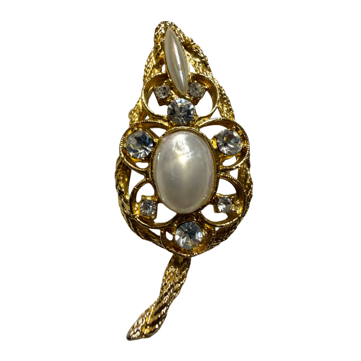 Moushe Shaped Faux Pearl Brooch