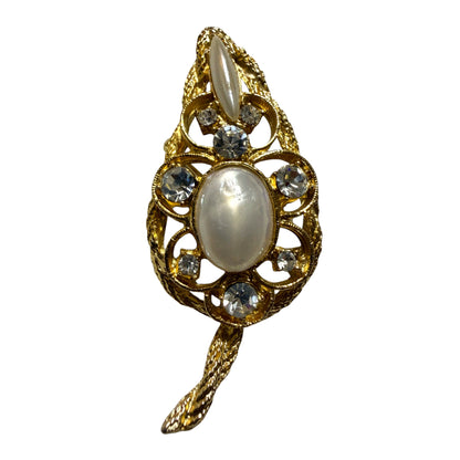 Moushe Shaped Faux Pearl Brooch