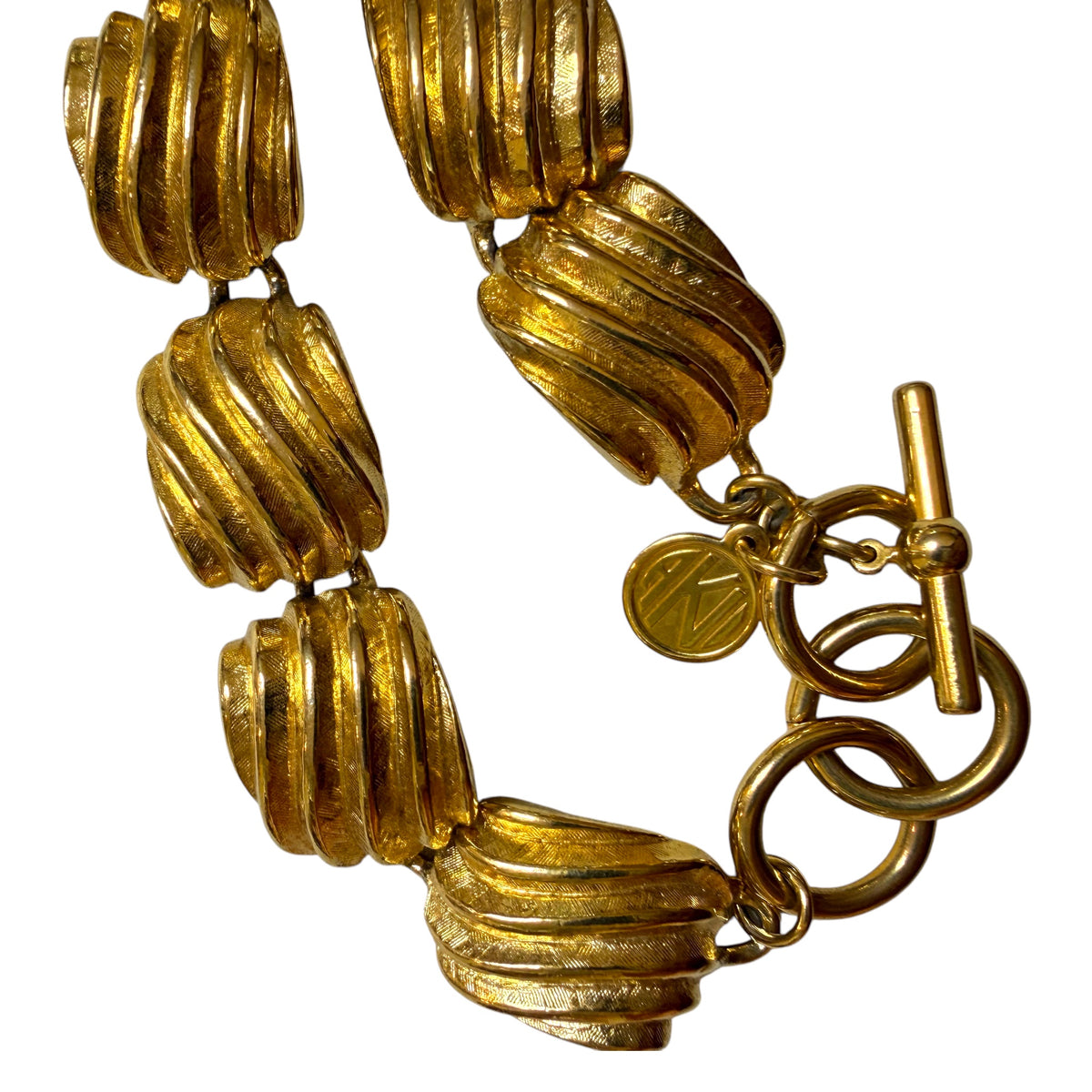 1980's Anne Klein Chunky Gold Tone Necklace
