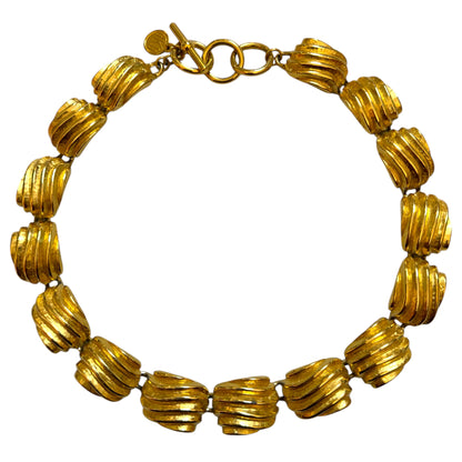 1980's Anne Klein Chunky Gold Tone Necklace