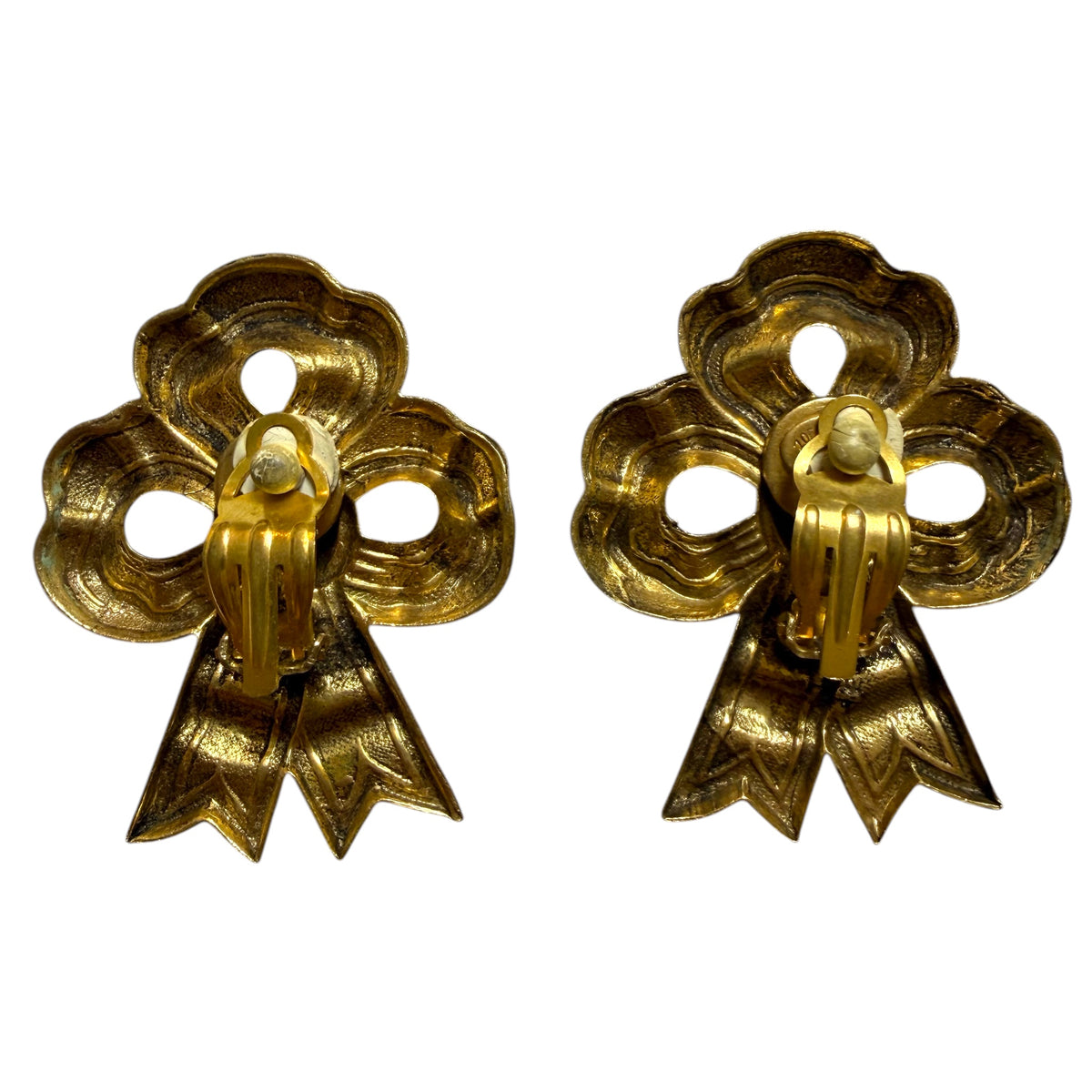1990's Large Zoe Coste Knots Clip On Earrings