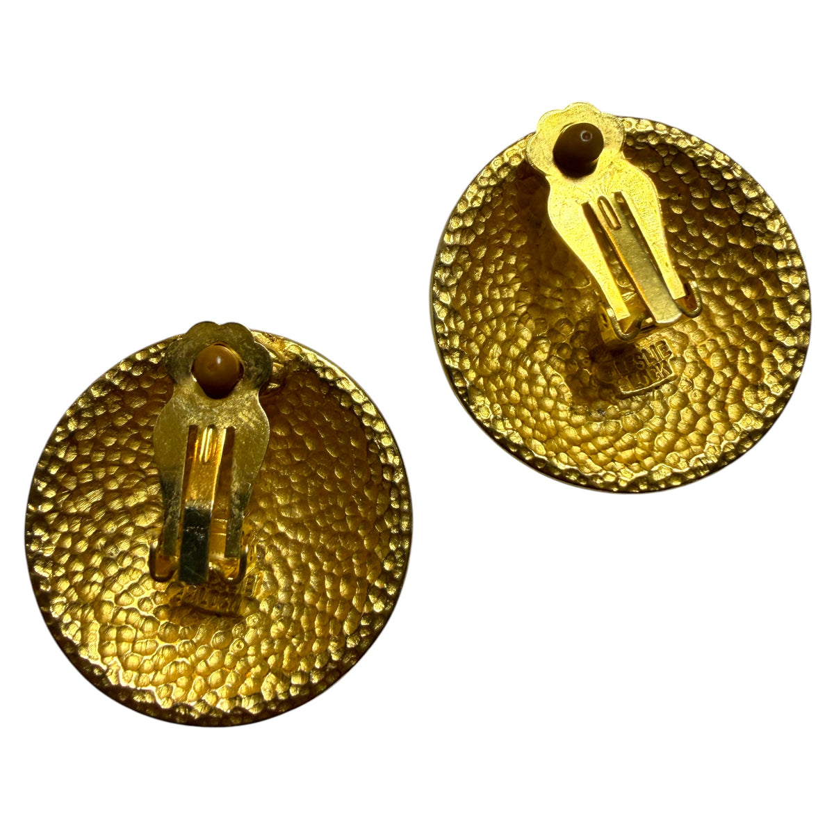 1980's Leslie Block Round Clip On Earrings