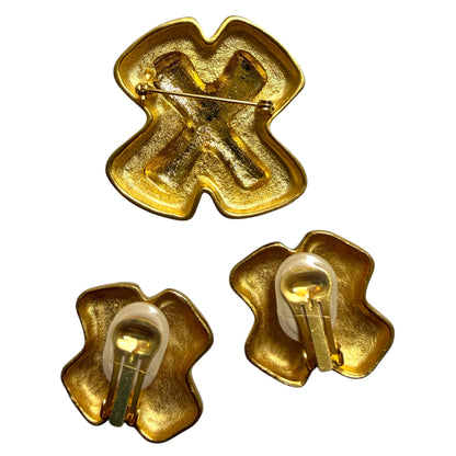 1980's Gold Tone Puffy X Set