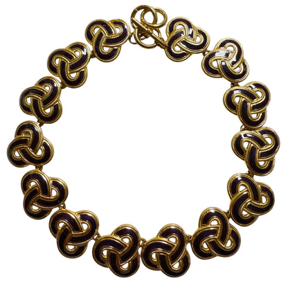 Vintage Aubergine Knot Necklace