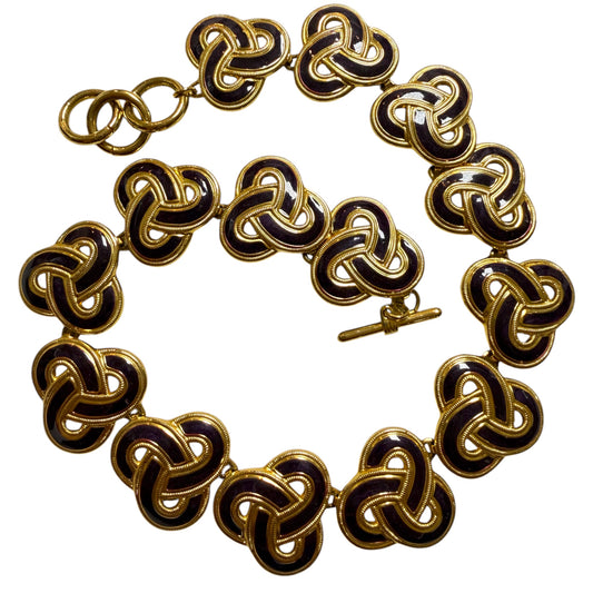 Vintage Aubergine Knot Necklace