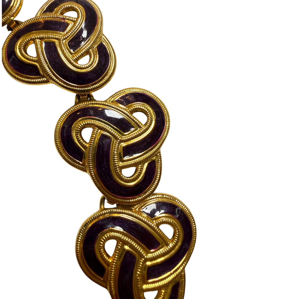 Vintage Aubergine Knot Necklace