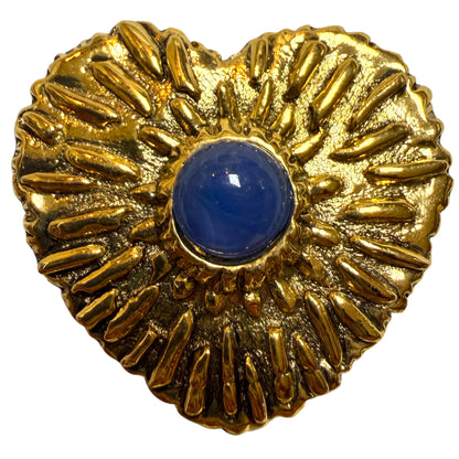 Vintage Brutalist Heart Shaped Clip On Earrings