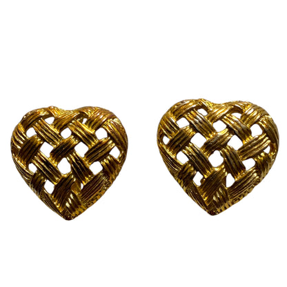 Petites Weaved Hearts Clip On Earrings