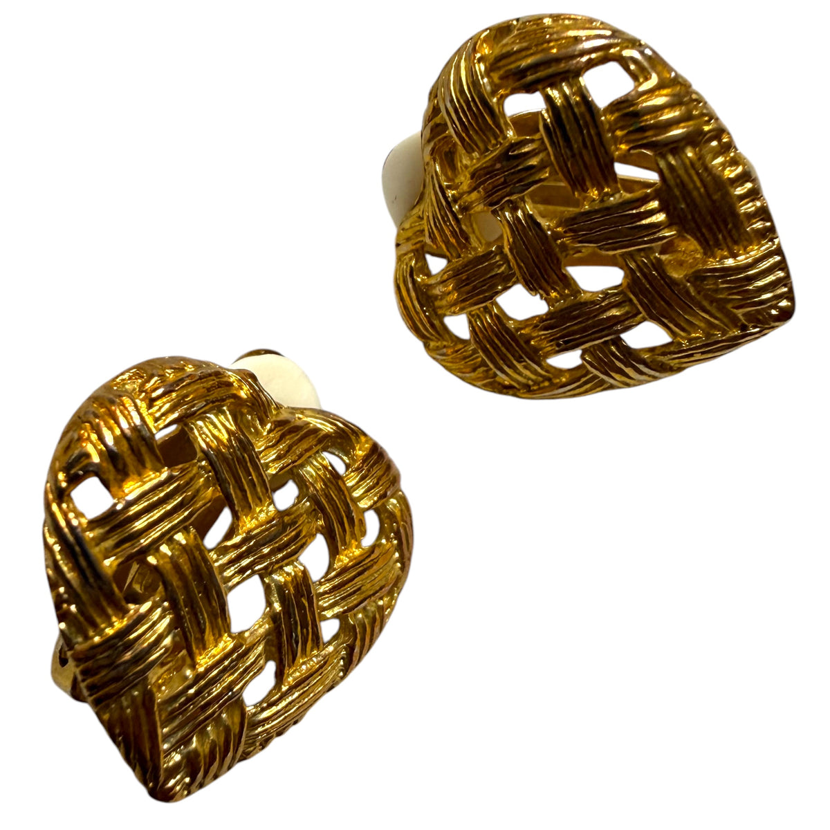 Petites Weaved Hearts Clip On Earrings