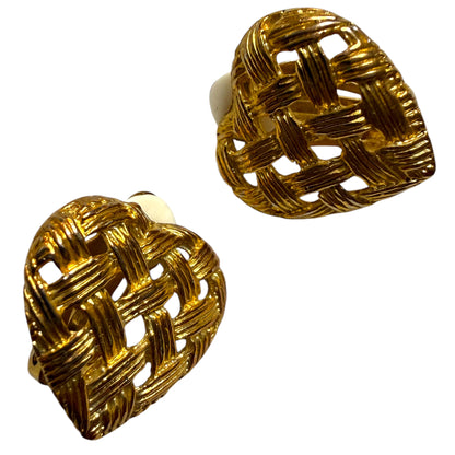 Petites Weaved Hearts Clip On Earrings