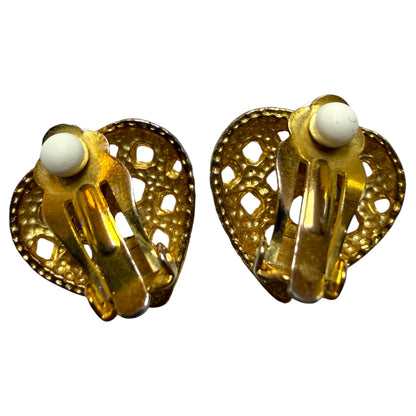 Petites Weaved Hearts Clip On Earrings