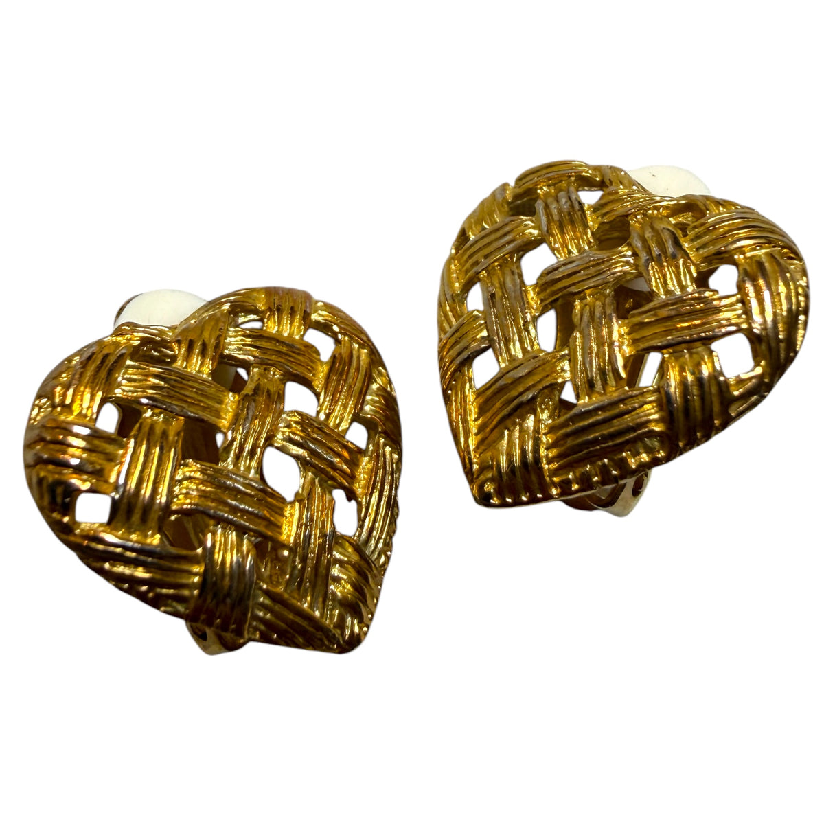 Petites Weaved Hearts Clip On Earrings