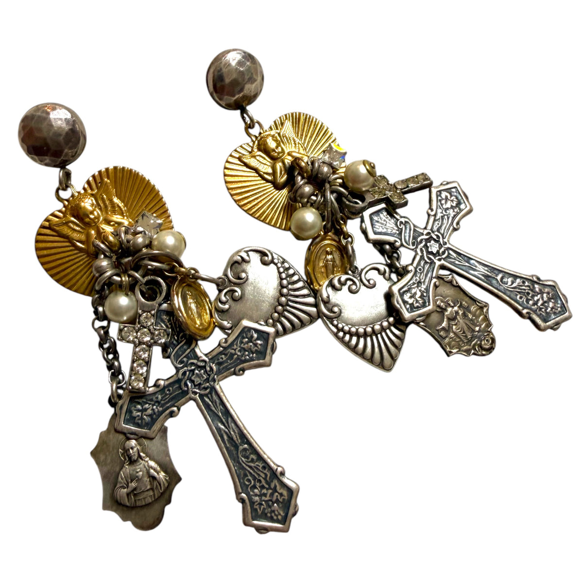REMINISCENCE Earrings With Religious Charms