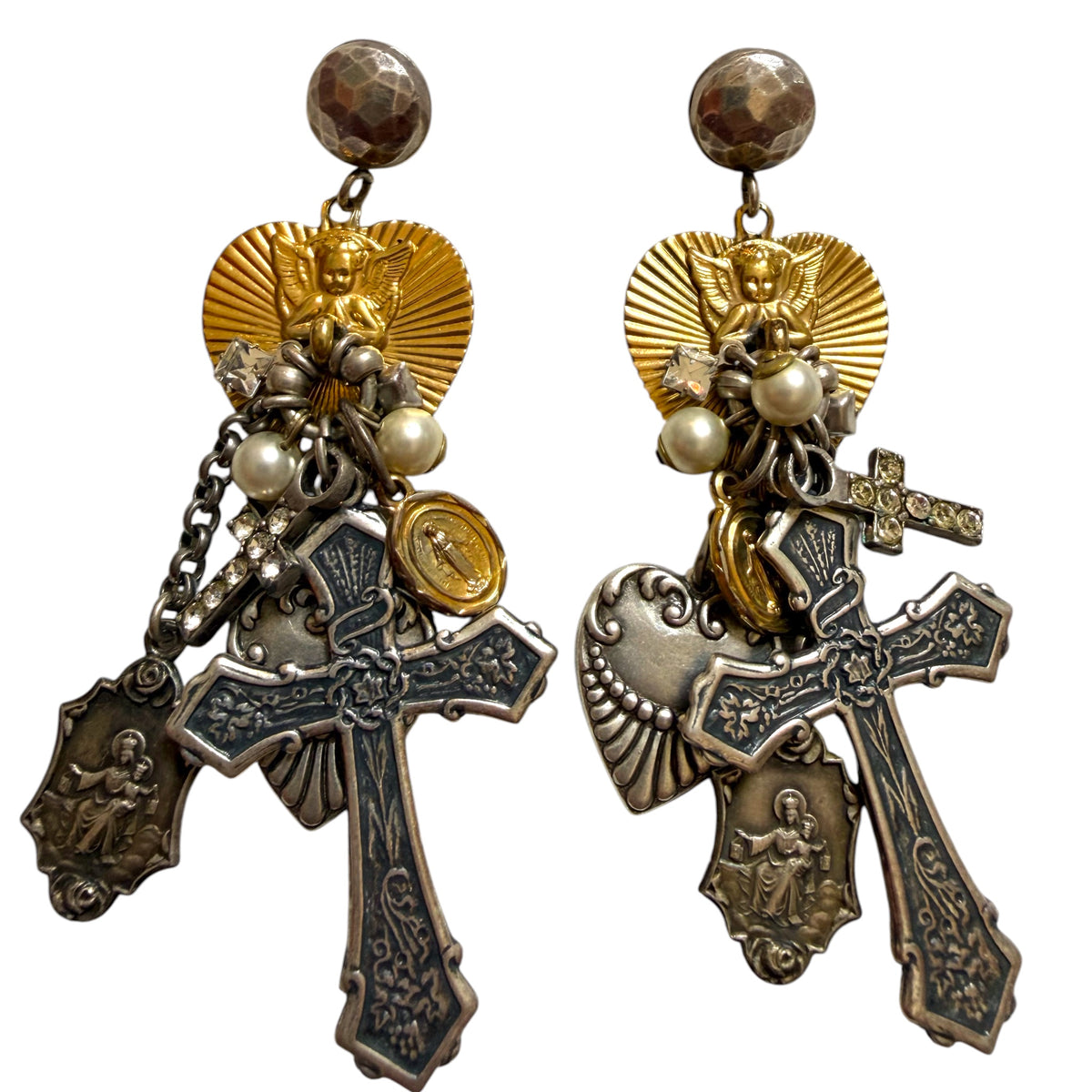 REMINISCENCE Earrings With Religious Charms