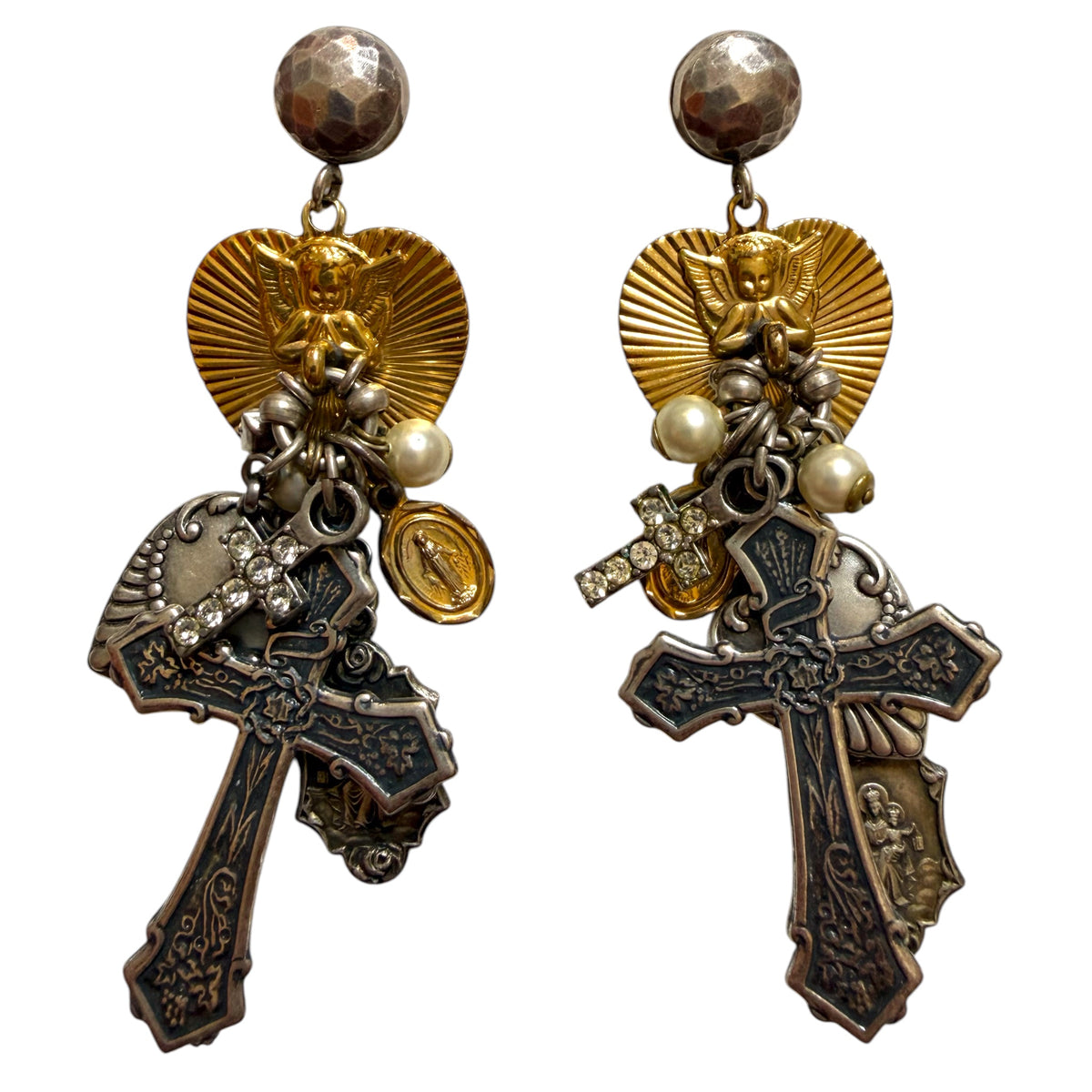 REMINISCENCE Earrings With Religious Charms