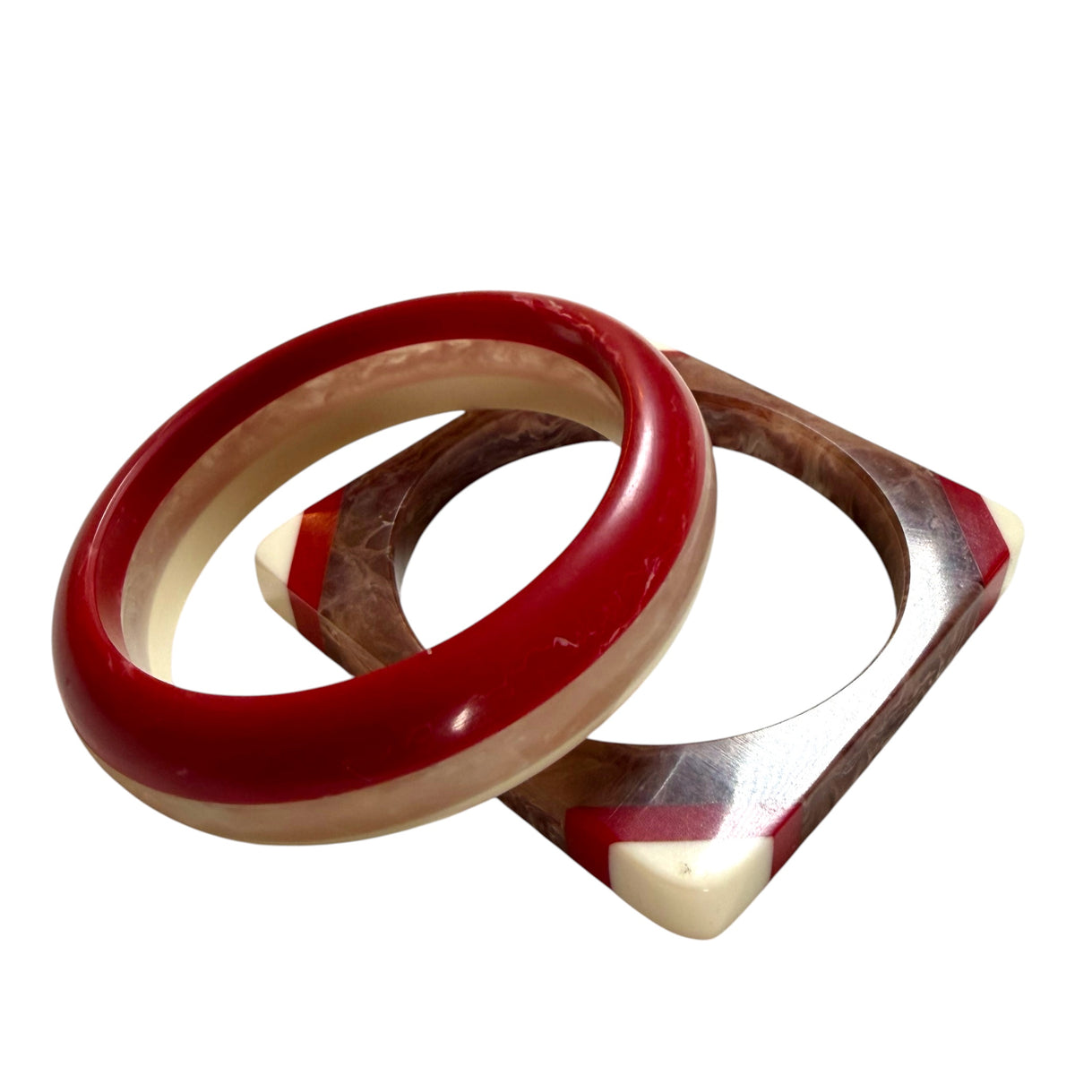 1930's Red Cherry And Creamy Bangles