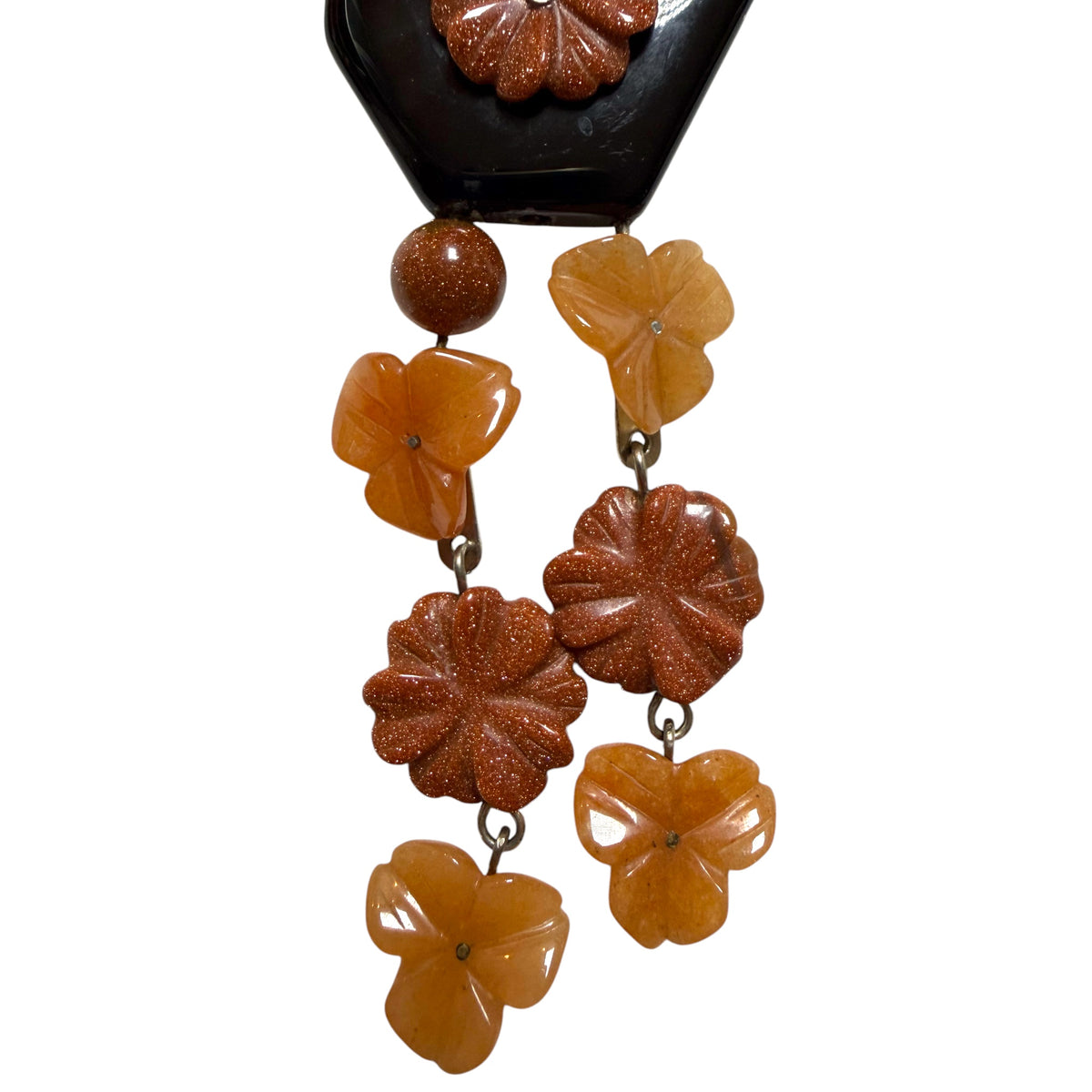 Obsidian Floral Necklace