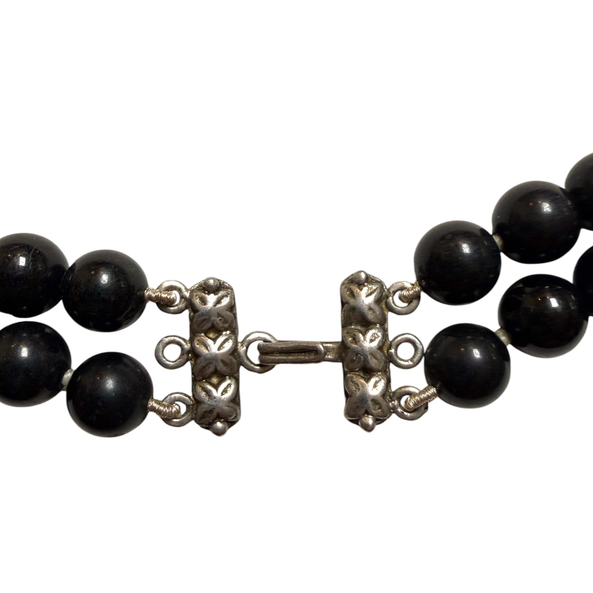 Obsidian Floral Necklace