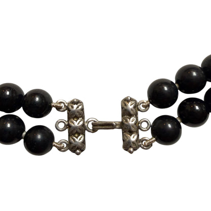 Obsidian Floral Necklace