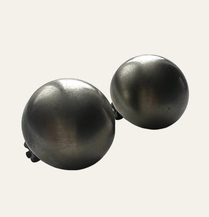 Massive Dove Gray Faux Pearl Clip On Earrings