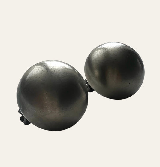 Massive Dove Gray Faux Pearl Clip On Earrings