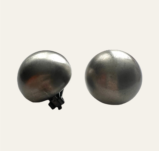 Massive Dove Gray Faux Pearl Clip On Earrings