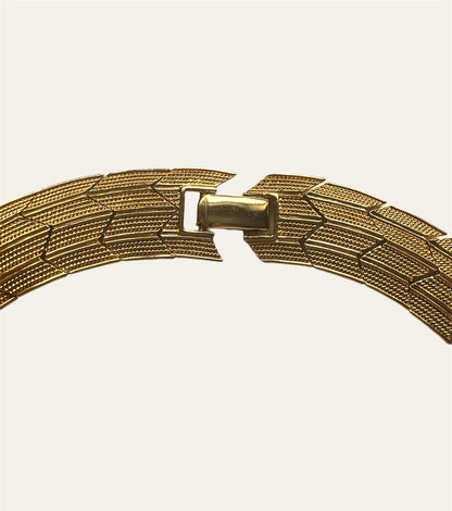 Wide Gold Tone Egyptian Style Choker
