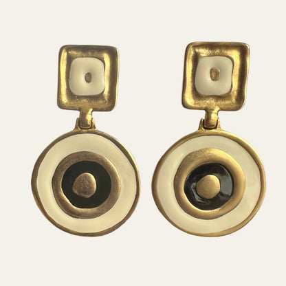 1980's Circular Drop Earrings