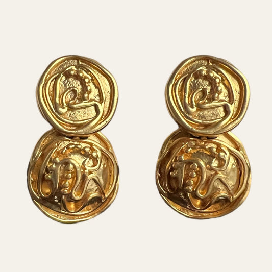 1980's Bold Gold Tone Earrings