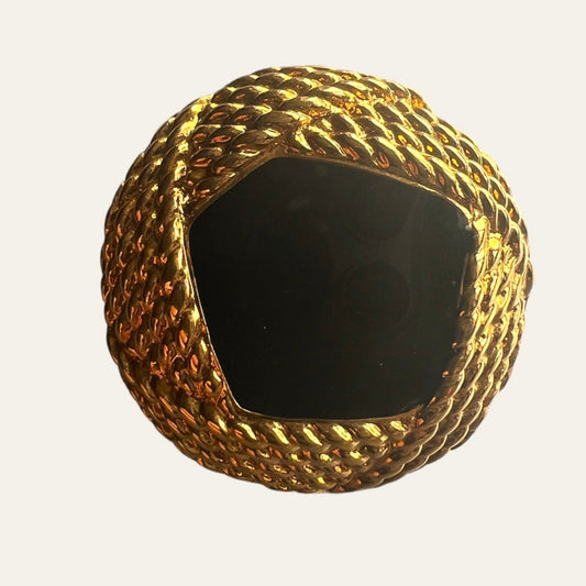 Petite Monet Black & Gold Tone Clip On earrings
