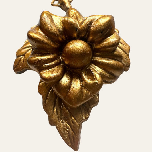 Matte Gold Tone Flowers Dangle Earrings