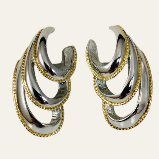 Two Toned Lady Remington Pierced Earrings
