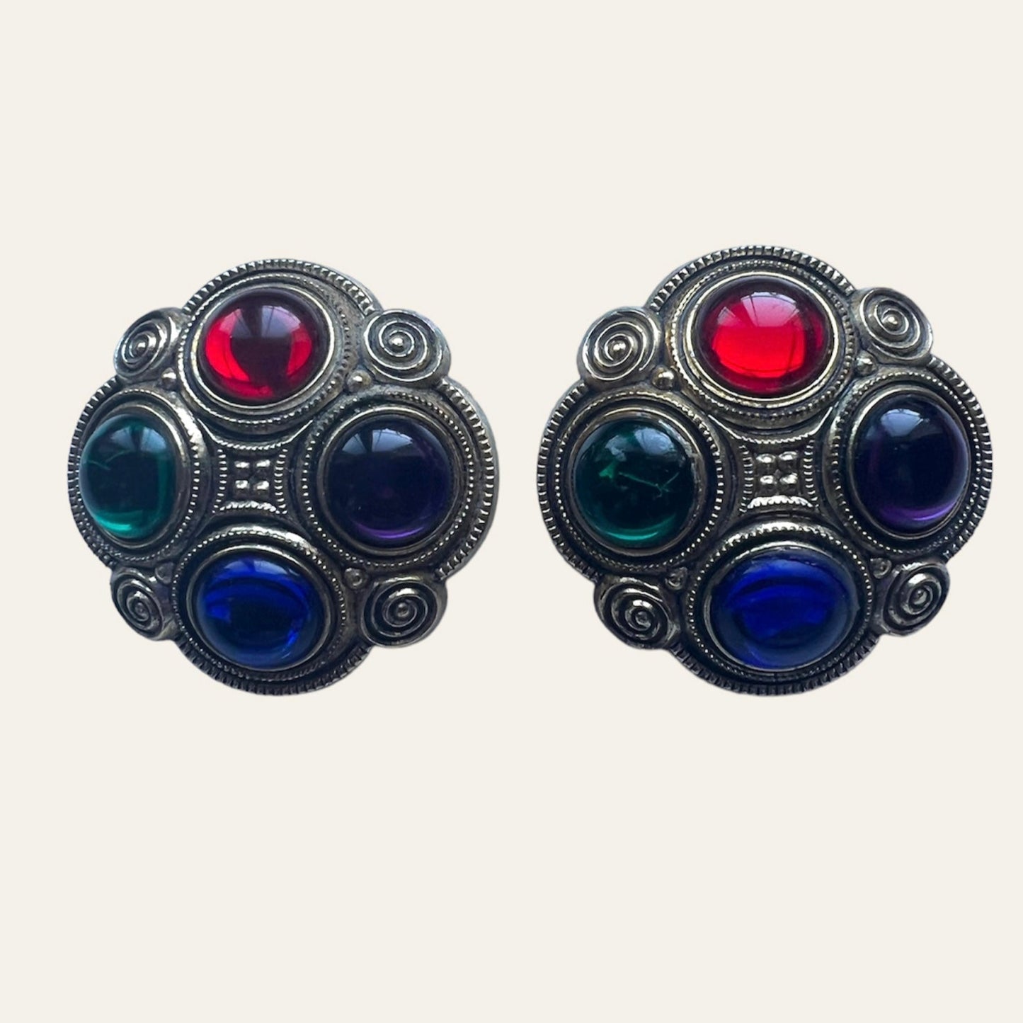 1980's Oversized Clip On Earrings