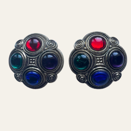 1980's Oversized Clip On Earrings